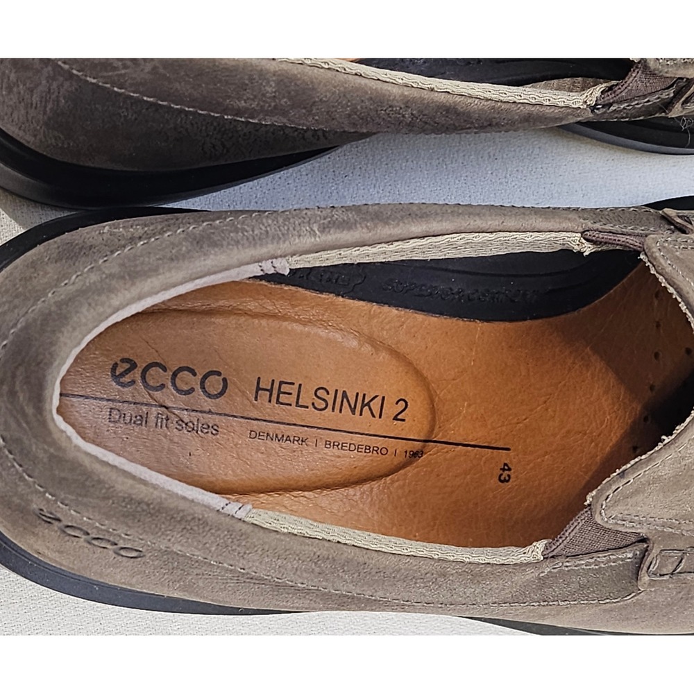 ECCO Helsinki 2 Mens Slip On Loafers Brown Leather Apron Toe Shoes 43 US 9-9.5 - Picture 6 of 12